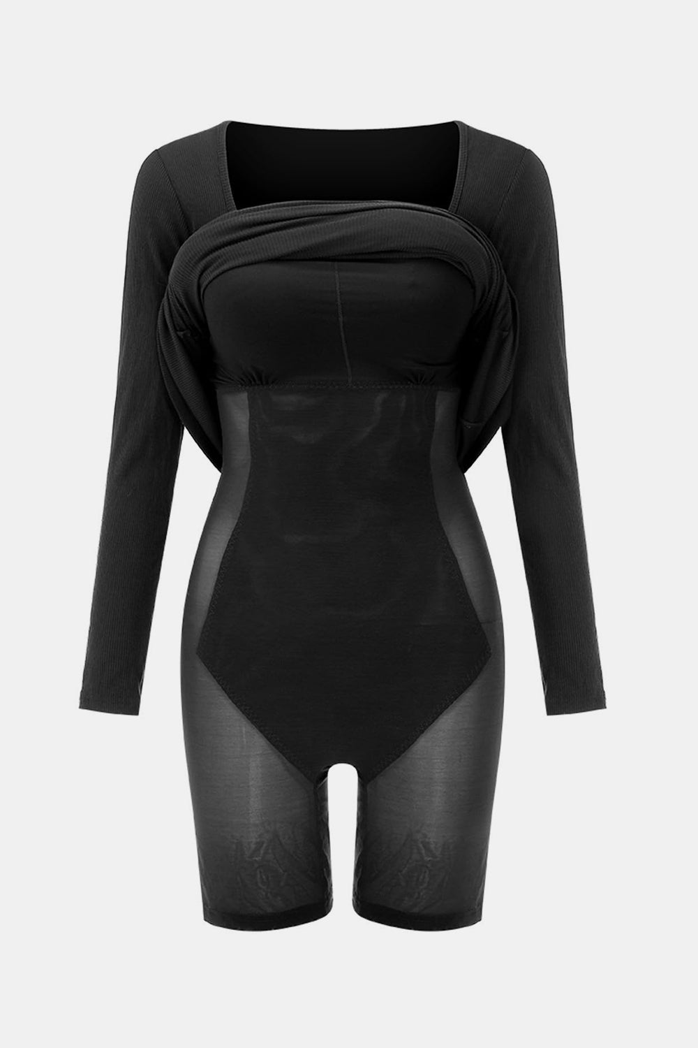 Basic Bae Built-In Shapewear Square Neck Long Sleeve Maxi Dress - Lunaria
