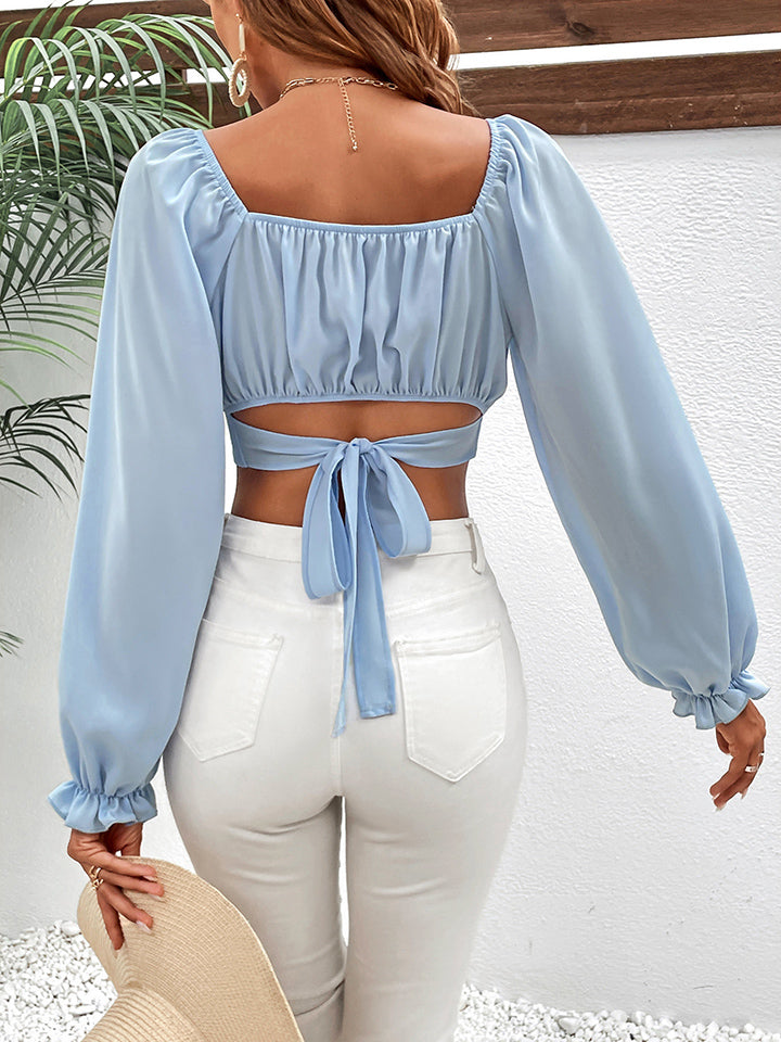 Honey Raglan Sleeve Cropped Blouse - Lunaria