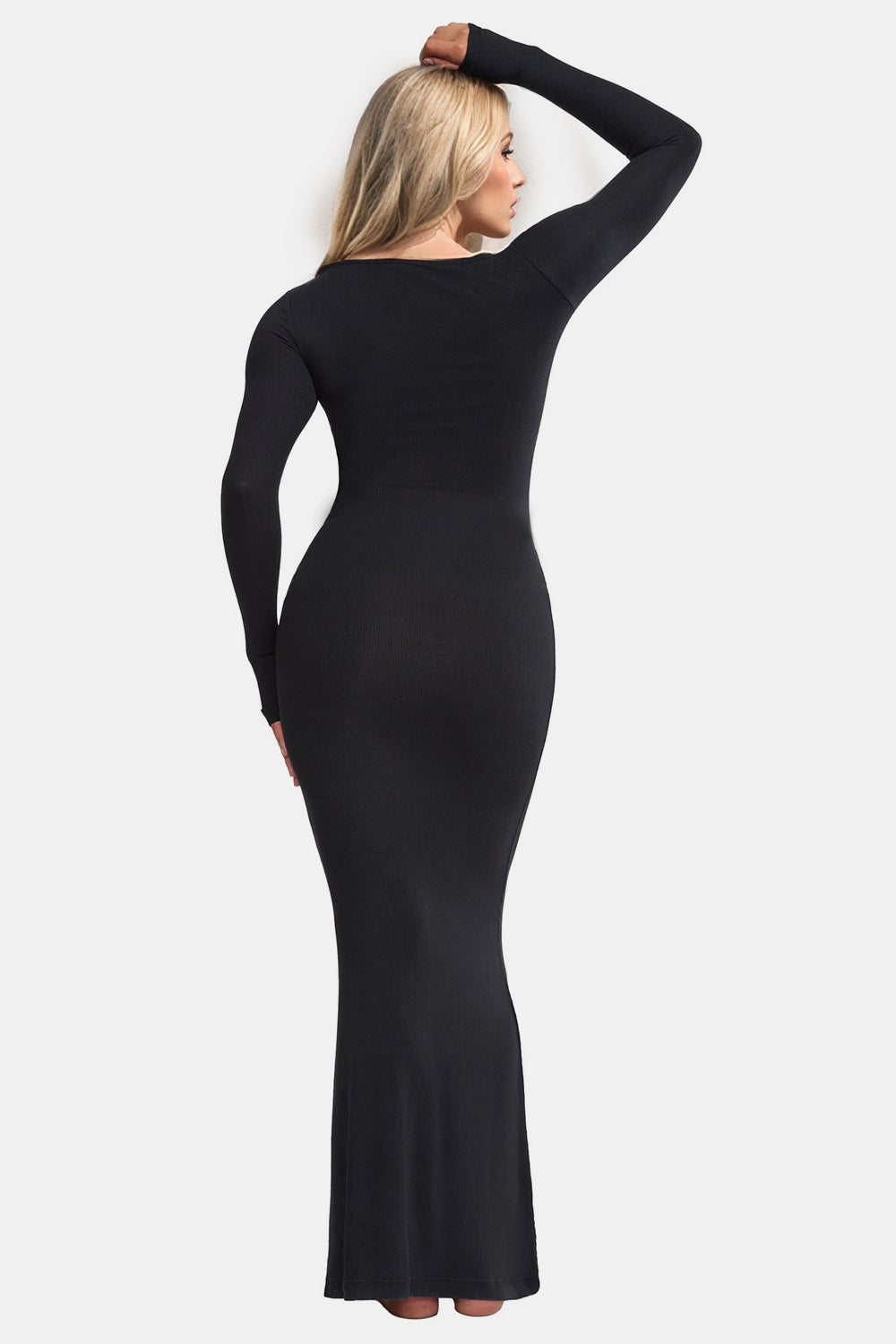 Basic Bae Built-In Shapewear Square Neck Long Sleeve Maxi Dress - Lunaria