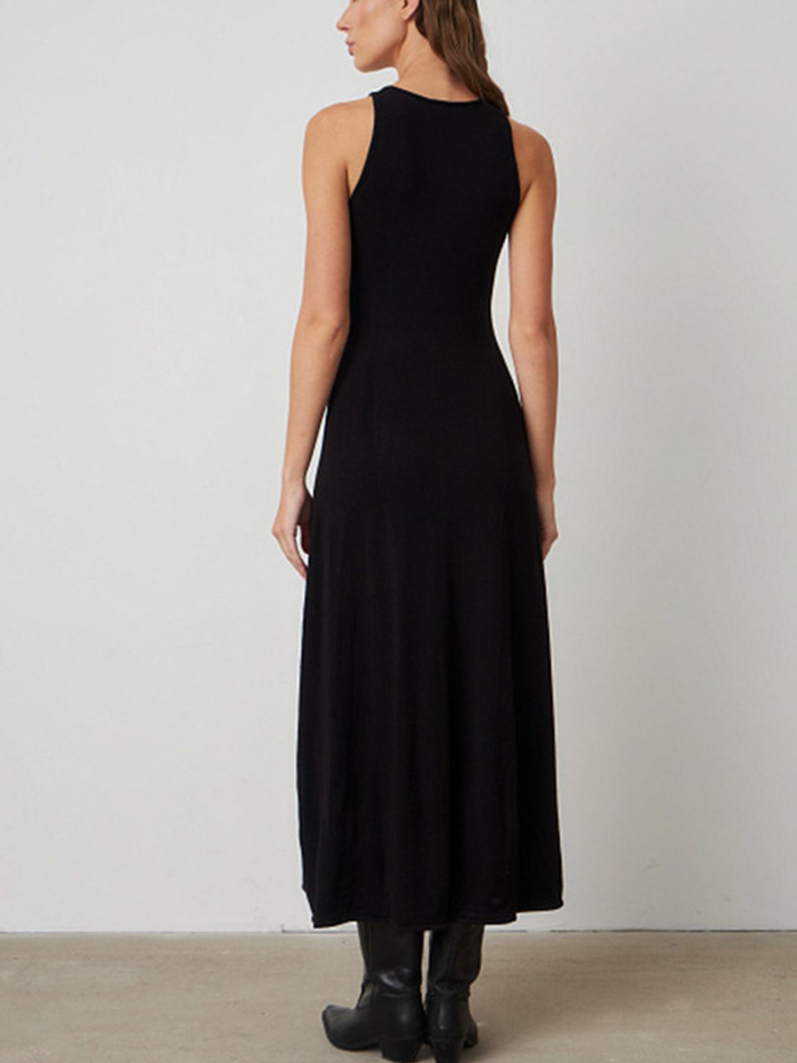 Side Slit Round Neck Sleeveless Dress - Lunaria