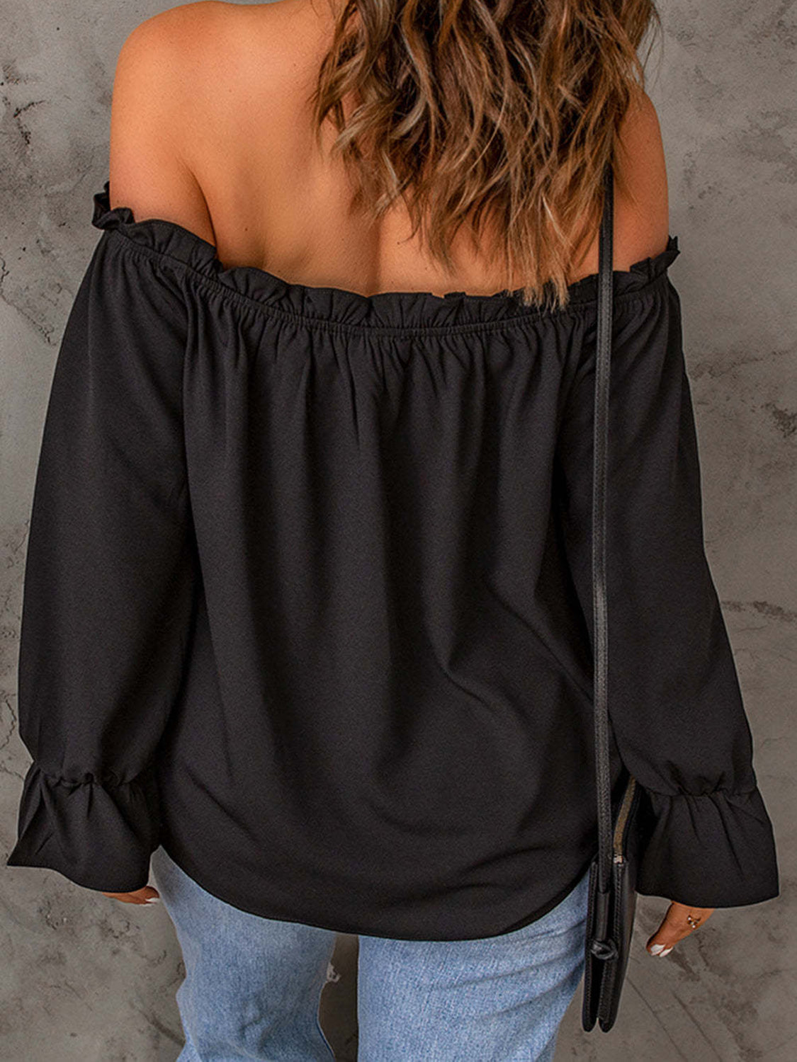 Off-Shoulder Flounce Sleeve Blouse - Lunaria