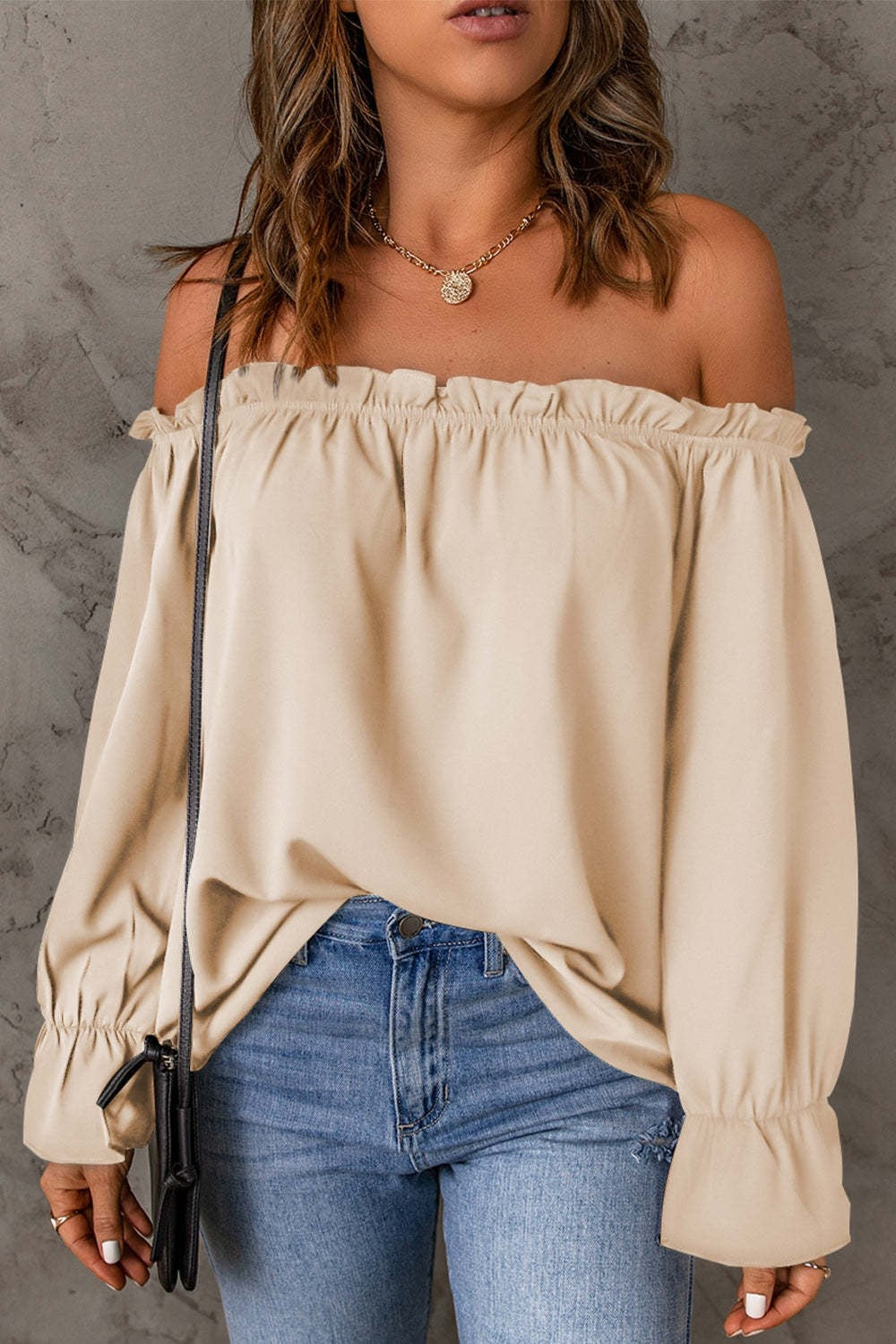 Frill Off-Shoulder Flounce Sleeve Blouse - Lunaria